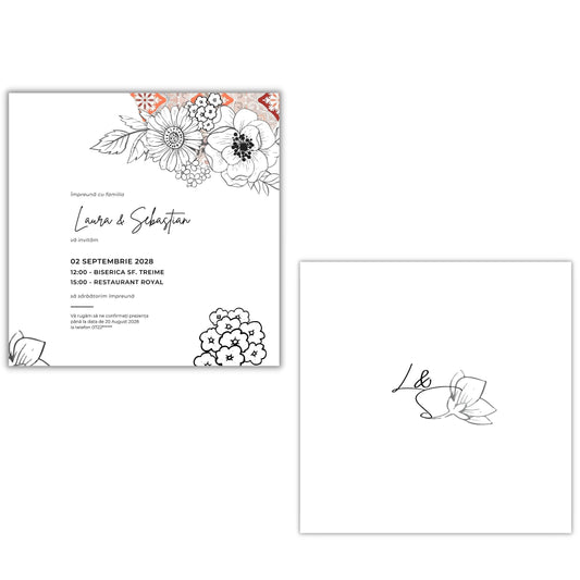 Invitație DOODLE - față-verso