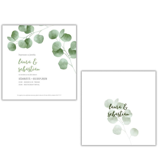 Invitație EUCALYPTUS 2 - față-verso