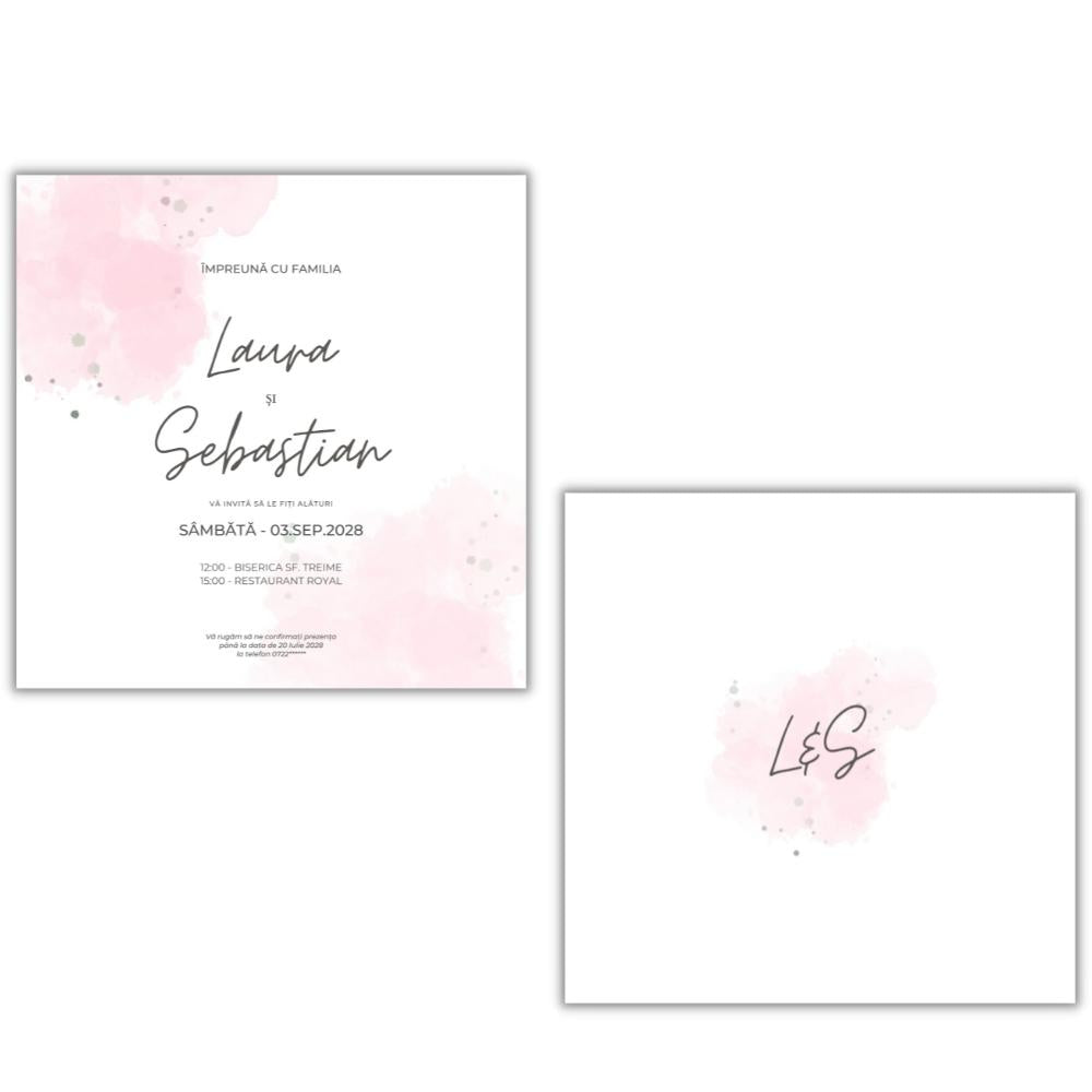 Invitație BLUSH - față-verso