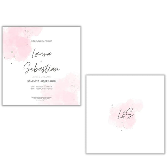 Invitație BLUSH - față-verso