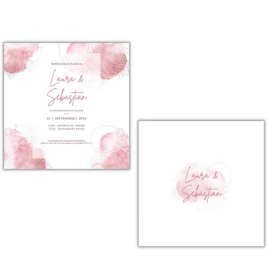 Invitație COTTON-CANDY - față-verso