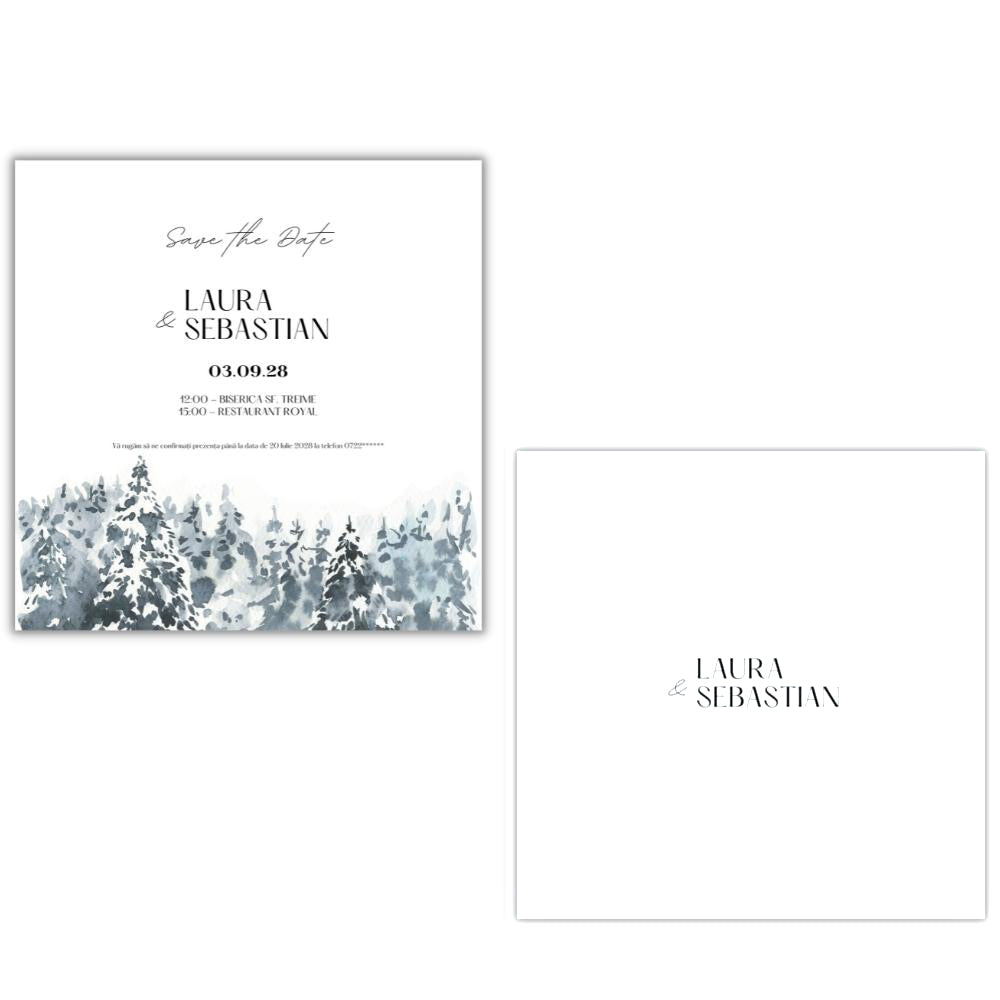 Invitație WOODS - față-verso